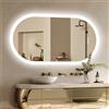 BORWART Specchio LED Ovale da Bagno, Specchi Intelligenti Dimmerabili 3 Colori, Luce Anti-Appannamento, Memoria, IP65, CRI95, Grande Specchio da Parete 800x500mm