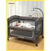 PANGDUBE Lettino per neonati 4 in 1, fasciatoio, box per bambini, co-coturno, lettino pieghevole e portatile per viaggi, senza installazione e di piccole dimensioni, con mensola per giocattoli e borsa