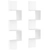 VASAGLE Set di 2, Libreria ad Angolo da Parete, Libreria ad Angolo a 4 Ripiani, per Camera da Letto, Soggiorno, Bagno, Ufficio Domestico, Bianco Nuvola