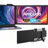 NONE Monitor Portatile Amoudo 14 Pollici FHD 1080P Schermo IPS, Monitor Estensibile a Doppio Schermo per Laptop Windows Mac Android