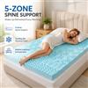zollor Topper per Materasso in Schiuma Memory Gel a 5 Zone, Rinfrescante e Traspirante, Sollievo dalla Pressione, Supporto Ergonomico per il Corpo, per Camera da Letto, Divano, Letto, Camper