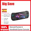 MicroData Retroid Pocket 6 RP6 Console di Gioco Portatile 5.5" 1080P 120Hz AMOLED Snapdragon 8 Gen 2 6000mAh Grilletti a Effetto Hall Android Retro Game Player