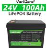 VariCore Batteria LiFePO4 24V 100Ah con BMS integrato, batteria al litio ferro fosfato per sistemi solari, camper, barche, accumulo di energia off-grid, sostitutiva della batteria al piombo-acido.