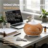 NONE Umidificatore a ultrasuoni silenzioso da 500ml con finitura effetto legno, luce notturna RGB a 7 colori, diffusore di aromi con funzione timer per camera da letto, ufficio, sala yoga 30 ㎡ Copertura