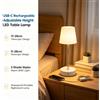 NONE Lampada da Tavolo LED Ricaricabile USB‑C con Altezza Regolabile, Design Telescopico 11‑28cm, 2 Stili di Illuminazione, Luce Calda SMD, Impermeabile, Portatile, per Camera da Letto, Dormitorio, Viaggi,