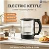 NONE Bollitore Elettrico in Vetro 2200W, Ebollizione Rapida, Spegnimento Automatico, Riscaldatore d'Acqua AC 220-240V, Bollitore Trasparente per Uso Domestico