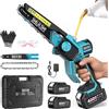 SEESII, mini motosega elettrica senza fili da 6 e 8 pollici, motosega portatile con motore brushless, sega per potatura da giardino, utensile elettrico per il taglio di legno, con sistema di