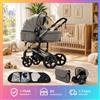 Doraystar Passeggino 3 in 1 Pieghevole e Trasportabile, Sistema da Viaggio per Neonati, Risparmio di Fatica, Trasporto Senza Sforzo, Seduta Alta, Culla per Neonati, Seggiolino Auto di Sicurezza, Tasca