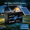 MINNAAOO Batteria ricaricabile a ciclo profondo LiFePO4 12V 50Ah con celle 21700 e BMS integrato per sistemi solari off-grid, camper, imbarcazioni, yacht, campeggio e barche.
