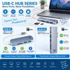 NONE Hub USB C 3.1 Gen 2 10Gbps Adattatore Multiporta con 2 Porte USB 3.0, Lettore di Schede SD e TF, Ricarica Rapida, Dock di Espansione Portatile per Laptop, Computer Desktop, Trasferimento Dati, Plug