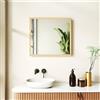 HOMCOM Specchio da Parete Quadrato Homcom con Cornice in Legno Naturale, 50 X 50 Cm, Ideale per Bagno, Soggiorno o Camera da Letto