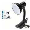 NONE Lampada da scrivania con clip, braccio flessibile, attacco E27, potenza massima 40W, alimentazione AC100-240V, cavo da 80 cm con interruttore on/off, lampada da tavolo con morsetto, lampadina non