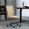 Vinsetto Sedia da Ufficio Ergonomica Vinsetto, Altezza Regolabile, Base in Lega Cromata, Rotazione a 360 Gradi ° Sedile in tessuto a rete beige
