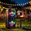 NONE Altoparlante Bluetooth Portatile Multifunzionale per Karaoke, Alto Volume, Bassi Profondi, Luce RGB per Feste in Giardino ed Eventi di Campeggio