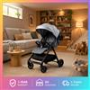 Doraystar Passeggino per neonati leggero e portatile, pieghevole con un solo clic, telaio in acciaio al carbonio, sospensioni indipendenti, ruote girevoli, seduta reclinabile, lettino per neonati,