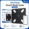 NONE Bilancia per il Grasso Corporeo Bluetooth WETECH 180kg/50g, Bilancia Digitale Intelligente da Bagno con Monitoraggio tramite App, Piattaforma in Vetro Temperato