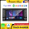 podofo Autoradio Android CarPlay Podofo per VW Volkswagen Touareg 2004-2011 Transporter T5 2004-2009, Lettore Multimediale GPS Stereo