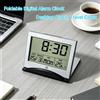 Mini Orologio Sveglia Digitale Pieghevole con Display LCD, Orologio da Viaggio con Data, Temperatura e Timer per Casa e Ufficio