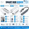 NONE Hub USB intelligente, serie USB 2.0, USB 3.0, adattatore hub Type-C, 3 porte, dock di espansione multiporta con lettore di schede SD, microSD e TF, porta Ethernet, trasferimento dati ad alta velocità