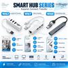NONE Hub USB intelligente, serie USB 2.0, USB 3.0, adattatore hub Type-C, 3 porte, dock di espansione multiporta con lettore di schede SD, microSD e TF, porta Ethernet, trasferimento dati ad alta velocità