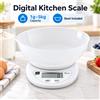 NONE Bilancia da Cucina Elettronica KS105D 5kg 1g con Ciotola Rimovibile, Funzione Tare, Unità g oz lb per Cucinare e Pasticceria