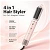 NONE Spazzola ad Aria Calda 4 in 1 per lo Styling dei Capelli 1200W, Spazzola Asciugacapelli Multifunzione 35‑100 ℃ Strumento per Arricciare e Lisciare i Capelli con Temperatura Regolabile