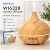NONE Diffusore di aromaterapia con grani di legno, 300 ml, oli essenziali, umidificatore d'aria a ultrasuoni, 3 timer, USB, luce colorata