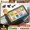 Podofo, dispositivo portatile da 5 pollici per moto, con CarPlay e Android Auto wireless, lettore multimediale intelligente, impermeabile IP68, navigazione GPS, supporto Bluetooth e monitoraggio della