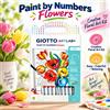 NONE Kit pittura a numeri con fiori GIOTTO, set per pittura floreale fai da te con tela pre-stampata, colori e pennello per adulti, adolescenti, regalo per appassionati di arte