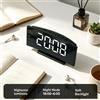 Orologio digitale da tavolo con display a LED, forma curva, grande, con doppia alimentazione, indicatore di temperatura, modalità notturna e retroilluminazione.