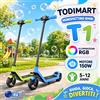 TODIMART Monopattino Elettrico TODIMART T1B T1G per Bambini dai 6 ai 12 Anni, Autonomia di 10 km, 3 Modalità di Velocità, Manubrio Regolabile, Luci Colorate, Leggero, Regalo per Ragazzi e Ragazze