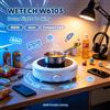 NONE WETECH W6103 Piano Cottura a Induzione Portatile Mini 800W, Pannello in Cristallo 140mm, Max 650W ℃ Riscaldatore a Induzione Elettrico Compatto a Temperatura Regolabile per Caffettiera Moka, Cucina,