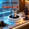 NONE WETECH W6103 Piano Cottura a Induzione Portatile Mini da 800W, Pannello in Cristallo da 140mm, Max 650W ℃ Riscaldatore a Induzione Elettrico Compatto a Temperatura Regolabile per Caffettiera Moka,