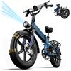 URLIFE T5 Bici Elettrica Pieghevole 20''×4 con Pneumatici Fat, Batteria Nascosta 48V 13Ah, Autonomia 80KM, 25KM/H, Doppia Sospensione, Mountain Ebike per Adulti