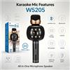 NONE Microfono portatile per karaoke con Bluetooth 5.0, altoparlante integrato, tecnologia TWS, microfono wireless e dispositivo per la modifica della voce, ideale per feste in casa.