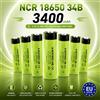 DAGENLY Batteria al Litio NCR 18650 34B 3400mAh 3.7V Ricaricabile Li-ion 10A Flat Top Alta Capacità per Torce LED, Apparecchiature Elettroniche, Dispositivi Portatili, Uso Quotidiano, Spedizione dal Magazzino
