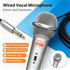 NONE Microfono Dinamico Cablato con Jack da 6,5mm, Unidirezionale, Portatile, con Cavo da 2m per Karaoke, Discorsi, Palcoscenico, Feste, Sistema Audio Domestico