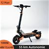 NONE Monopattino elettrico 1000W per adulti, pieghevole, 48V 15.6Ah, autonomia 55Km, pneumatici da 10", sospensioni, freno a disco, e-scooter
