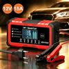 NONE Caricabatterie per Auto 12V 15A, Mantenitore di Carica per Batterie Auto, Caricabatterie Intelligente a Impulsi per Riparazione, per Auto e Moto, Batterie AGM e al Piombo-Acido 12V, Caricabatterie per