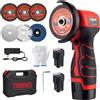 NONE Kit Smerigliatrice Angolare Senza Fili TEENO, Utensile Elettrico Mini per Smerigliatura Angolare 19.500 RPM con 2 Batterie da 16,8V 2000mAh e 6 Dischi da Taglio, Smerigliatrice Portatile da 3 Pollici