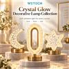 NONE Collezione di lampade decorative WETECH Crystal Glow, lampada da tavolo a forma ovale con base dorata, decorata con motivi a luna e stelle, ideale come luce notturna, per un'illuminazione calda e