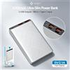 NONE Power bank portatile da 5000 mAh, con doppia porta USB e uscita 2,1 A, doppia porta di ingresso Micro USB e Type-C, caricabatterie esterno sottile per smartphone.