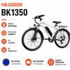 NONE Bicicletta Elettrica HEADER BK1350 da 26 Pollici per Adulti, Batteria Rimovibile 48V 15.6Ah, Doppia Sospensione, Freni a Disco, 7 Velocità, Bicicletta Elettrica da Montagna con App Intelligente