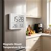 Sveglia digitale magnetica con display LCD, indicatore di temperatura e umidità, calendario, orologio da scrivania o da frigorifero, ideale per la casa, la camera da letto o l'ufficio.
