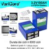VariCore 3.2V 100Ah Cella Batteria LiFePO4, Grado A, 8000 Cicli, Ricaricabile, DIY 12V/24V/48V per Carrello da golf, Moto, Auto elettrica, Solare, Camper, Esterno - Scorte UE