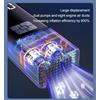NONE Compressore d'aria portatile EAFC, pompa di gonfiaggio wireless per auto, gonfiatore d'aria manuale per auto - Gonfiaggio rapido a 150 PSI, pompa per gonfiaggio pneumatici con luce LED, facile da