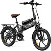 Bicicletta elettrica pieghevole PVY Z20 MAX con sensore di coppia, bicicletta elettrica da città con doppia batteria 25,6Ah a lunga autonomia e pedalata assistita