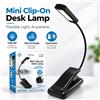 NONE Lampada da lettura a LED COB con clip WETECH W2405, mini lampada da scrivania con braccio flessibile, alimentazione a doppia fonte: micro-USB e batteria AAA, 3 livelli di luminosità, lampada portatile