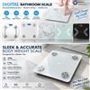 NONE Bilancia elettronica da bagno, portata 180 kg, alta precisione, bilancia digitale con indicazione del peso, accuratezza di 0,1 kg, piattaforma in vetro temperato, display LED a scomparsa, accensione e