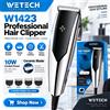 WETECH W1423 Tagliacapelli professionale 10W, tagliacapelli elettrico con cavo, lama in ceramica, 4 pettini guida regolabili, kit per barbiere e salone